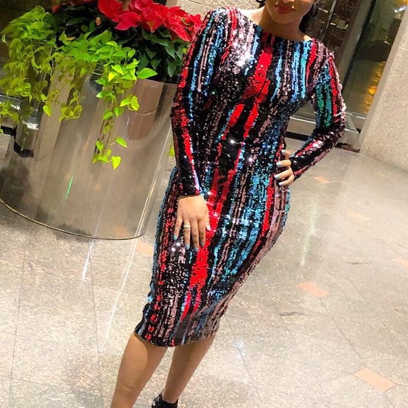 Dress the Population Sequin Midi Dress - Picture 3 of 3